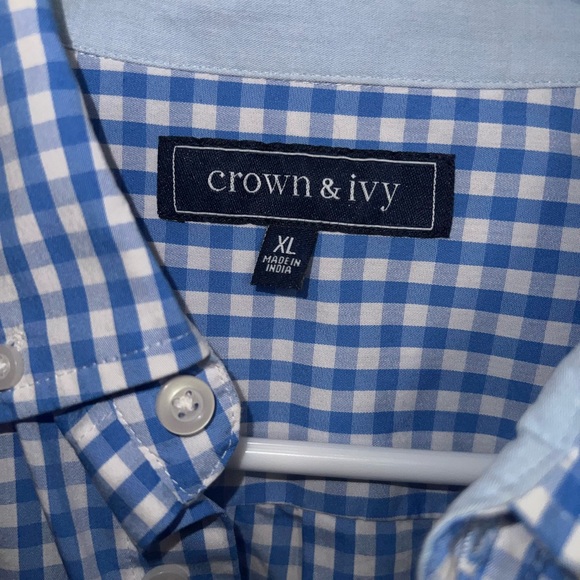 3/$10 Crown and Ivy Boys XL Plaid Polo - Picture 4 of 8